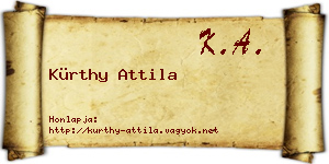 Kürthy Attila névjegykártya
