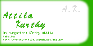 attila kurthy business card